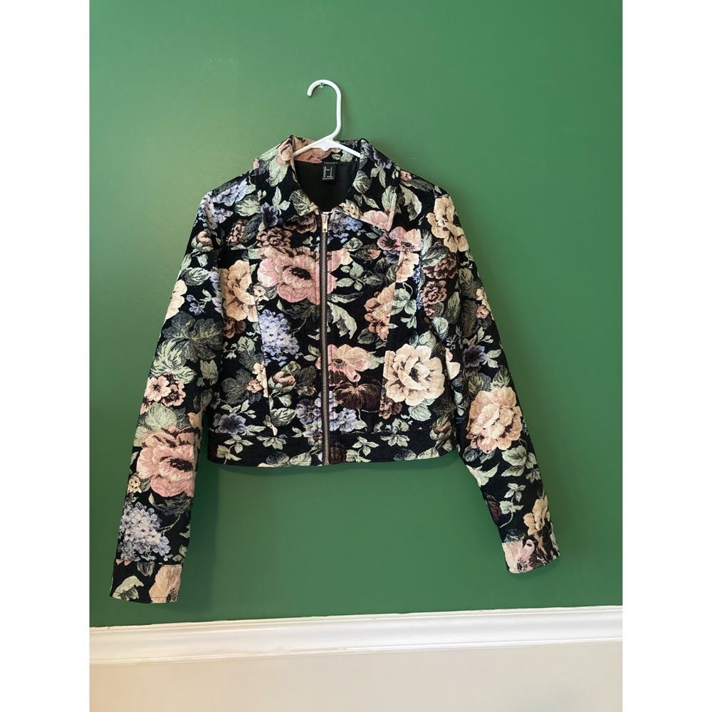Forever 21, floral tapestry jacket.